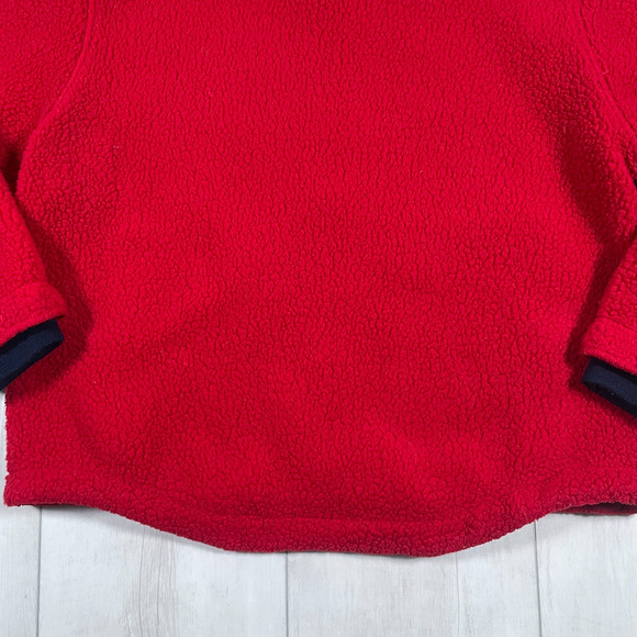 Vintage L.L Bean Men's Large Outdoors Red Sherpa Fleece Jacket Full Zip - Picture 9 of 14
